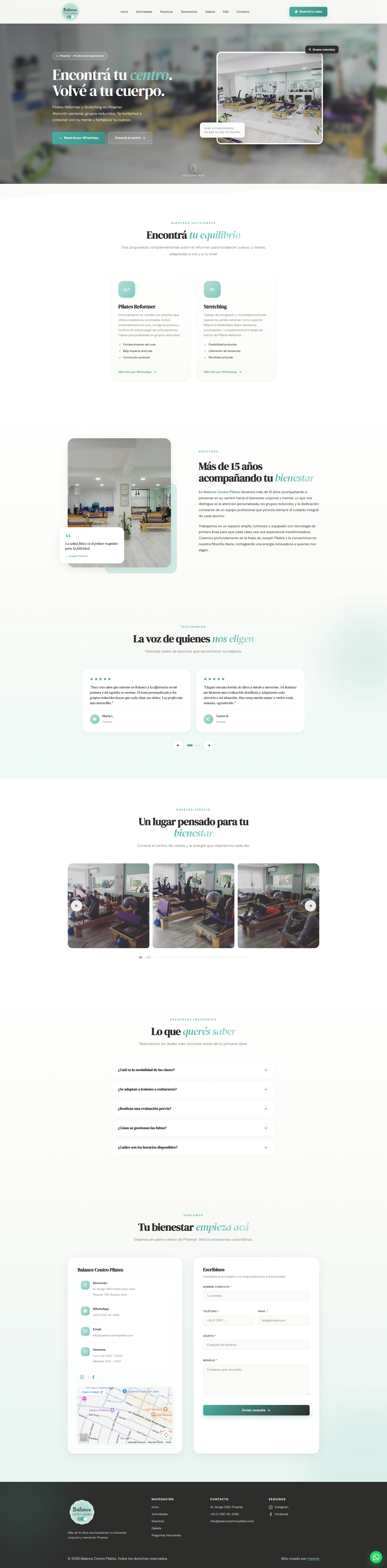Sitio web Balance Centro Pilates