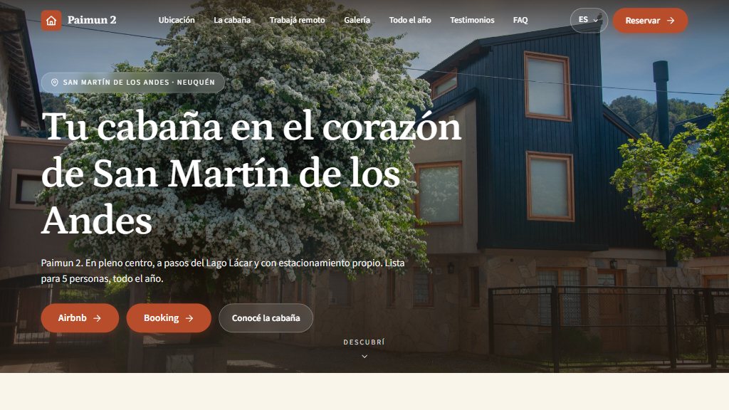 Sitio web Paimun 2 - Alquiler San Martín de los Andes
